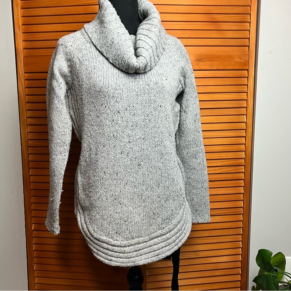 Cynthia Rowley Cowl Neck Grey Wool Sweater